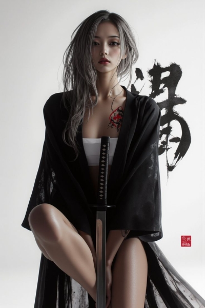 The Enigmatic Warrior in Black: A Fusion of Culture and Artistry