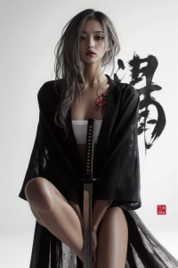 The Enigmatic Warrior in Black: A Fusion of Culture and Artistry