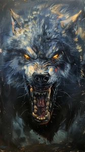 The Ferocious Majesty: An Expressive Artwork of a Wolf
