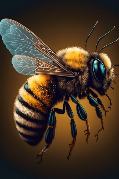 The Intricate Details of a Bee: A Close-Up Encounter