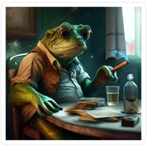 The Opulent Amphibian: A Frog's Luxurious Leisure Time