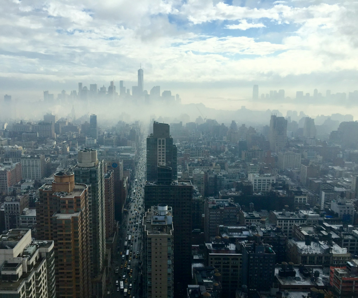 The Urban Skyline: Aerial View of a Bustling City
