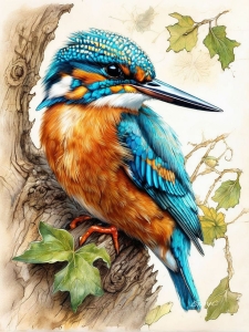 The Vibrant Beauty of a Kingfisher: A Study of Avian Splendor