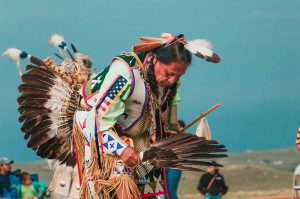 Traditional Dress of Lakota Native American Man at South Dakota Pow Wow
