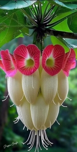Tropical Elegance: Discover Pink and White Bell-Shaped Flowers