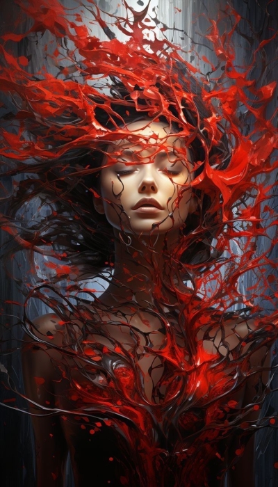 Unveiling the Intensity: A Surreal Artistic Depiction of Transformation