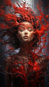 Unveiling the Intensity: A Surreal Artistic Depiction of Transformation