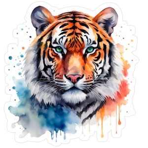 Vibrant Artistic Tiger: A Kaleidoscope of Colors in Wildlife Art