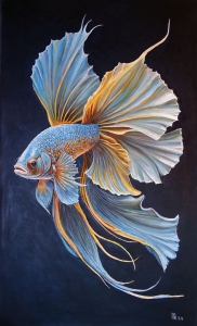Vibrant Betta Fish Illustration: A Display of Artistic Brilliance