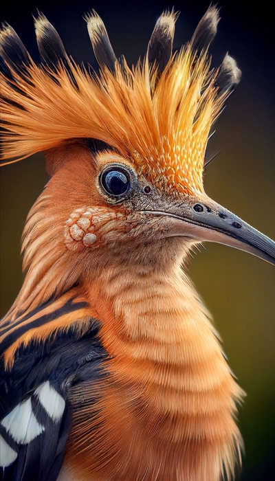 Vibrant Display of Orange and Black: A Closer Look at Crested Birds