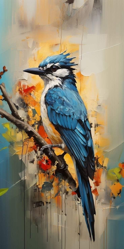 Vibrant Impressionism: Artistic Interpretation of a Kingfisher Bird