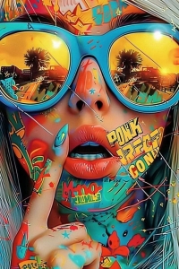 Vibrant Pop Art Digital Illustration: A Colorful Journey into Abstract Design
