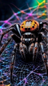 Vibrant Spider Close-Up: An Artistic Encounter in the Insect World