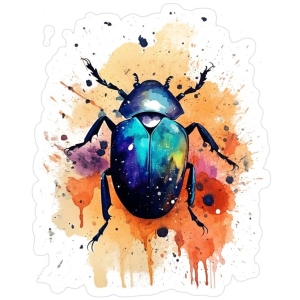 Vibrant Watercolor Beetle: A Splash of Artistic Brilliance