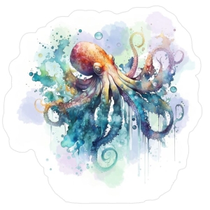 Vibrant Watercolor Octopus: A Blend of Art and Marine Life