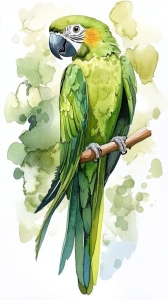 Vibrant Watercolor Parrot: A Symphony of Colors