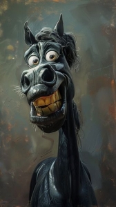 Whimsical Artistic Horse: A Playful Depiction