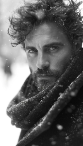 Winter Wonderland: A Black and White Portrait in the Snow