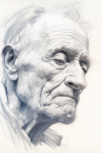 Wisdom Etched in Time: An Artistic Portrait of an Elderly Man